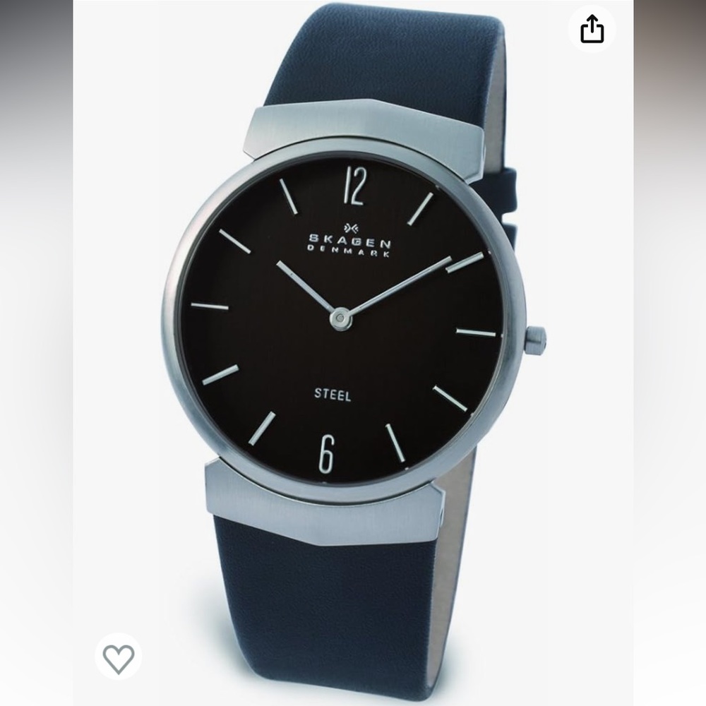 🎉HP🎉 NWOT Skagen Men's Leather Watch #695XLSLB